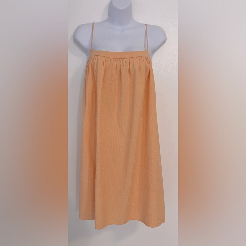 ASOS Textured Cotton Open Back Peach Sundress 6